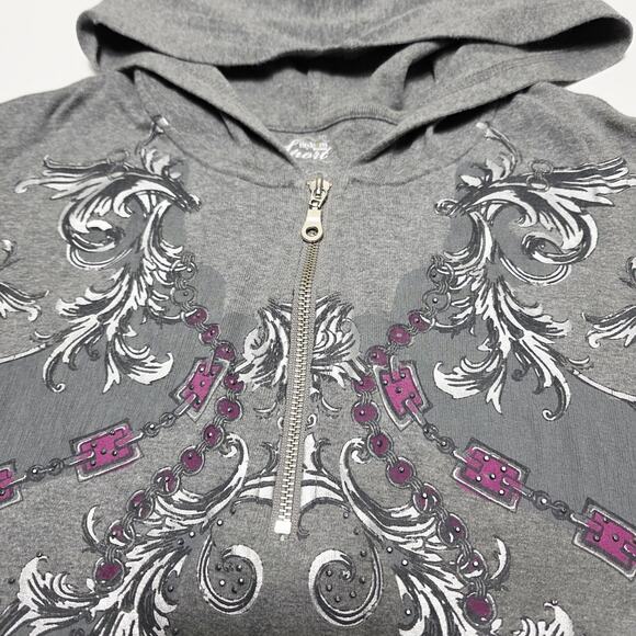 Vintage Style & Co. Sport 1/2 Zip Hoodie Roll Tab Sleeve Women's 2XL Y2k Grunge - Picture 3 of 7